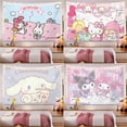 thumbnail image 2 of Fondo de tapiz de cómic Sanrio, Hello Kitty, Cinnamoroll, Kuromi, dormitorio, cabecera de cama, tela colgante de pared, decoración de habitación Kawai, 2 of 4