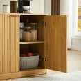 thumbnail image 3 of 67" Sideboard Buffet Cabinet with Storage, Modern Credenza Coffee Bar Console Table with Golden Handle, Accent Storage Cabinet for Dining Room, Natural, 3 of 7