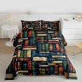 thumbnail image 2 of jejeloiu Vintage Books Queen Comforter Set,Retro Classical Book Bedding Comforter Set For Men Women Reversible 3-Piece, 2 of 8