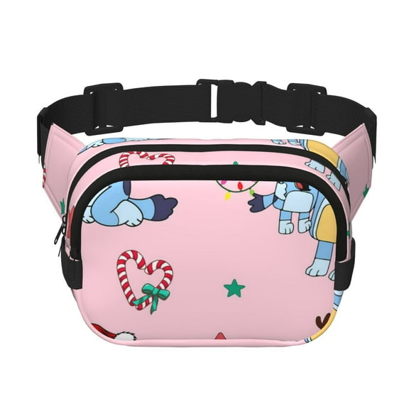 Saiise Bluey Print Fanny Pack Crossbody Bag for Women and Men, Belt Bag for Hiking Bum Bag with Adjustable Strap, Waist pack for Running Workout Sports Travel