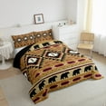 thumbnail image 3 of jejeloiu Wild Animal Bear Bedding Comforter Set,Retro Boho Aztre Twin Comforter Sets,Vintage Rhombus Pattern Bedding Set For Adult,Super Cozy Room Decor Reversible,2-Piece, 3 of 8
