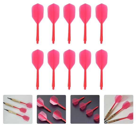 WRITWAA 10-Piece Red Plastic Dart Flights and Shafts Set with Tip Points for Professional and Recreational Dart Players