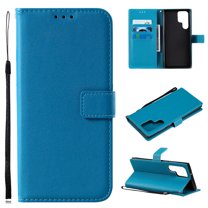 Feishell for Samsung Galaxy S23 Ultra 6.8 Inch Wallet Case for Women Men Durable PU Leather Magnetic Buckle Folio Flip Stand Protective Phone Case with Card Slots & Kickstand,Blue