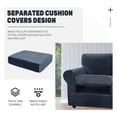 thumbnail image 6 of JIATER 2-Piece Armchair Sofa Cover Stretch Couch Cover Velvet Sofa Slipcover Furniture Protector with 1 Cushion Cover,Navy, 6 of 7