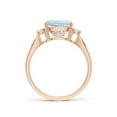 thumbnail image 2 of ANGARA Natural Cushion 2.7 ct Aquamarine Solitaire Ring with Diamond Accents in 14K Rose Gold for Women (Size-9mm) | March Birthstone, Anniversary, Jewelry Gift for Women | Natural Aquamarine Ring, 2 of 9
