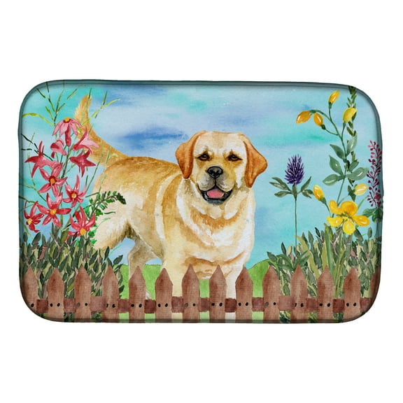 Golden Retriever Spring Dish Drying Mat
