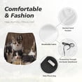 thumbnail image 6 of Picia Cat Family Pattern Women's 2 in 1 Athletic Running Shorts High Waisted Workout Casual Gym Sweat Shorts with Comfy Liner Zipper Pockets-Small, 6 of 9