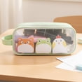 thumbnail image 3 of allydrew 2 Compartment Large Grid Transparent Mesh Pencil Case, Pencil Pouch for Stationery Tools, Makeup, and Travel, Green, 3 of 5