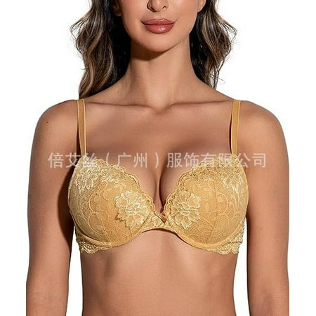 

Women’s Push Up Lace Bra Comfort Padded Underwire Bra Lift Up Add One Cup
