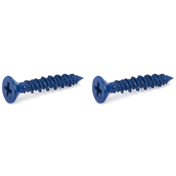 200PCS 3/16 X 1-1/4In Blue Flat Concrete Diamond Point Screw Anchor for Anchoring to Masonry