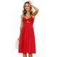 thumbnail image 1 of Vestidos De Mujer Dulce Verano Pajarita Con Cuello En V Correa De Espagueti Una Línea Sin Espalda Vestido Swing - Rojo,S, 1 of 6