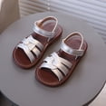 thumbnail image 4 of Ruyang Roman Sandals for Baby Girls Open Toe Cross Strap Rubber Sole Shoes Summer Lightweight Soft Sole Beach Sandals, 4 of 7