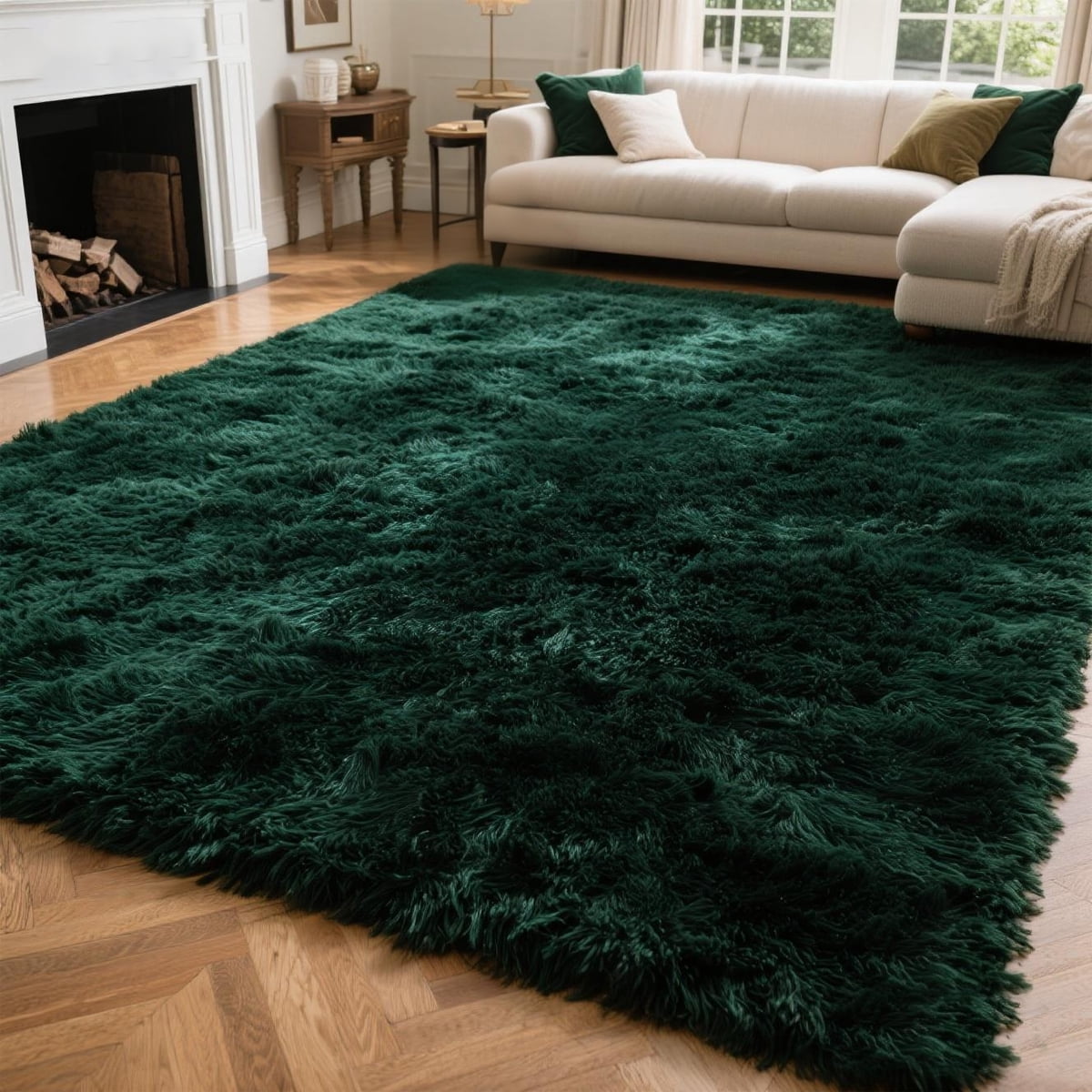 6'x9' Soft Rug Indoor Modern Fluffy Area Rugs for Living Room Bedroom Carpet Home Decor,Green
