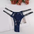 thumbnail image 2 of Gibobby Calzoncillos de encaje sexy para mujer Bragas ahuecadas Bragas de encaje de ganchillo Tangas G String Lencería Ropa interior Bragas de cintura alta(Azul,M), 2 of 5