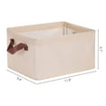 thumbnail image 4 of Unique Bargains Fabric Storage Bin with Handles, Collapsible Basket Beige 12*9.5*8in, 4 of 7