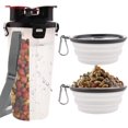 thumbnail image 1 of Botella de agua portátil Foohvr con 2 cuencos plegables para perros y gatos, 1 of 5