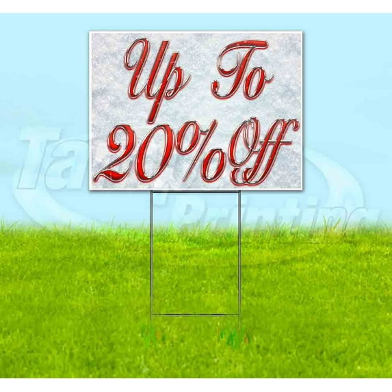 Up To 20% Off Red & Chrome (18" x 24") Yard Sign, Includes Metal Step Stake