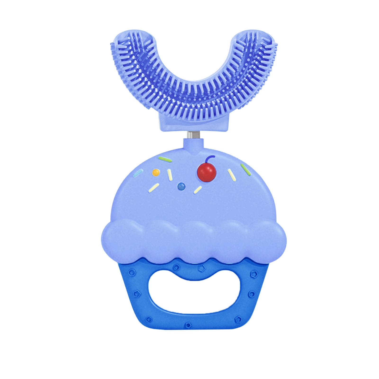 Kids UShaped Toothbrush ,Food Soft Silicone Brush Head, 360° Oral