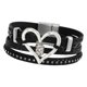 thumbnail image 4 of Pulsera Boho tipo brazalete Pulsera apilable Brazalete de aleación Pulsera envolvente de cuero PU Negro, 4 of 9