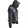 thumbnail image 4 of Men Sweatshirt Solid Color Front Pocket Pullover Hoodie Medieval Style Face Cover Hooded Knight Sweatshirt Halloween Clothing, 4 of 5