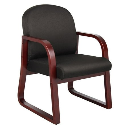 Scranton & Co Mahogany Frame Reception Chair with Thick Cushions in Black