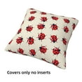 thumbnail image 3 of Throw Pillow Covers, Ladybug print Soft Square Pillow Cases with Invisible Zipper for Couch Bed Sofa, Farmhouse Fall Home Decor 20"x20", 3 of 7
