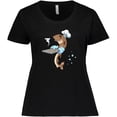 thumbnail image 3 of Inktastic Cute Cookie Cutter Baker Shark with Cookies Women's Plus Size T-Shirt, 3 of 5