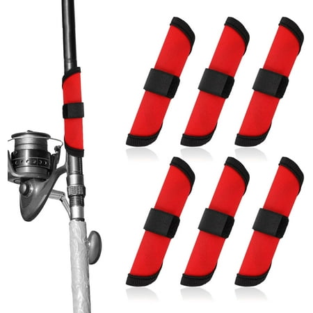 Lure Wrap 5.9 Inch Fishing Covers Bait Gloves Fish Hook Storage Protectors Pole Sleeve Guard for Rod to Keep Fishermen Safe (6 Red)