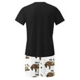 thumbnail image 5 of Hinvhai Mens Pajama Set, Soft Cotton V-Neck Short-Sleeve T-Shirt & Shorts Summer PJ Set for Sleeping Black XXL(XXL), 5 of 6