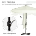 thumbnail image 4 of Outsunny 7.5ft Half Umbrella Patio Parasol Sun Shade, Crank Handle, Cream, 4 of 10