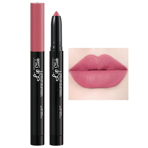 Clearance! ZTTD Lipstick Pen Velvet Female Lipstick Pen Paste Rose with Pencil Sharpener Automatic Lip Liner Non Fading Non Stick Cup Lipstick Pen Waterproof Long Lasting Lipstick