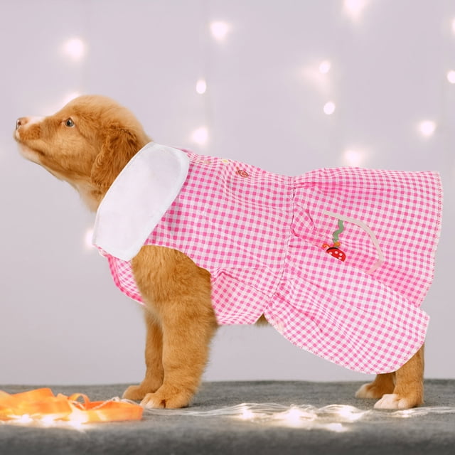 OULII Robe Décorative pour Chien Costume d'Été Rose Polyester Photogénique Usage Quotidien Lot de 1
