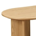 thumbnail image 4 of 40" Oval Coffee Table for Living Room, Mid Century Coffee Table with Sturdy Pedestal, All-Wood Center Table Tea Table for Living Room Apartment, OAK, 4 of 7