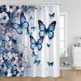 thumbnail image 7 of Blue Butterfly Shower Curtains Romantic Purple Floral Watercolour Art Bath Curtain Set Fabric Bathroom Bathtub r with, 7 of 7
