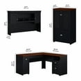 thumbnail image 4 of Fairview L Shaped Desk with Hutch and Storage Cabinet in Black - Engineered Wood, 4 of 7