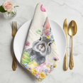 thumbnail image 2 of Easter Grey Bunny Cloth Napkins, Spring Vintage Colorful Eggs Flower Washable and Reusable Dinner Napkins Set of 6, Table Napkin for Kitchen Party Birthday Wedding Hotel Housewarming 20"x20", 2 of 9