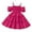 Hot Pink, variant on Annhoo Toddler Girl's off Shoulder Dresses Short Sleeve Smocked Cami Dress Ruffle Tiered Hem Dress for Party