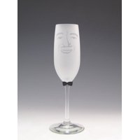 Set of 4 Orlando Etched Champagne Flute Glasses With Red Bow Tie 8 ounces by Diva At Home