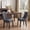 Black, variant on LEHZROAJ Black Tufted Linen Dining Chairs Set of 2, Upholstered Wingback Side Chairs with Button Tufted Back Solid Wood Legs, Farmhouse Kitchen Chairs for Dining Room, Living Room