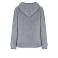thumbnail image 5 of AXXD Womens Tshirts Gray Basic Summer 2024 Casual Plush Solid Color Hooded Top, 5 of 6