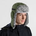 thumbnail image 2 of Windproof Winter Warm Trapper Trooper Hats Russian Aviator Cap Ear Flaps, 2 of 2