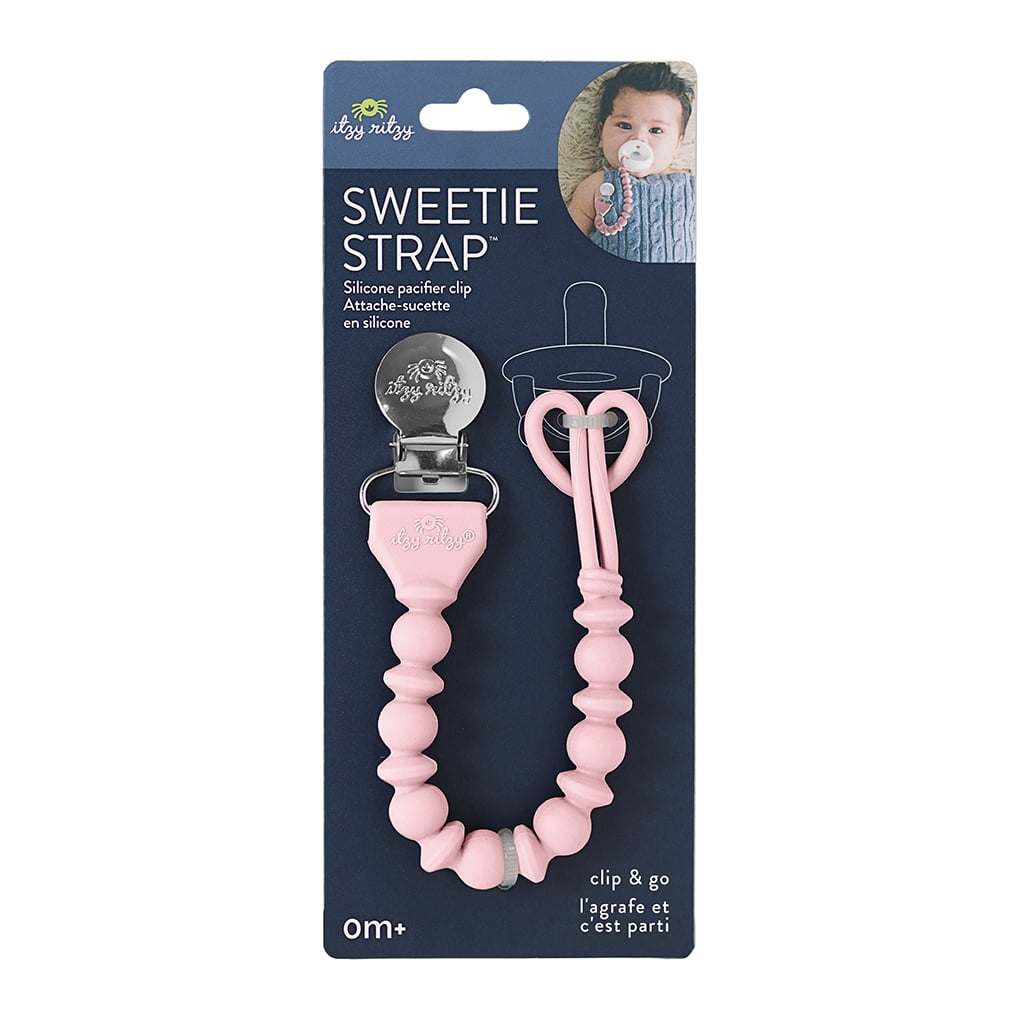 Itzy Paci Strap™ Beaded Pacifier Clip Pink