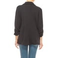 thumbnail image 5 of FashionStream MOA COLLECTION Notched Lapel, Rolled 3/4 Sleeve, Solid Print Blazer, Women's, 5 of 8