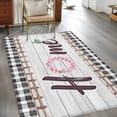 thumbnail image 2 of Area Rugs 2.7'x5', Spring Flowers Carpet for Living Room Bedroom Dining Room, Farmhouse Watercolor Black Plaid Wood Grain Throw Kitchen Rugs Non Slip Washable Rectangle Indoor Outdoor Rugs, 2 of 8
