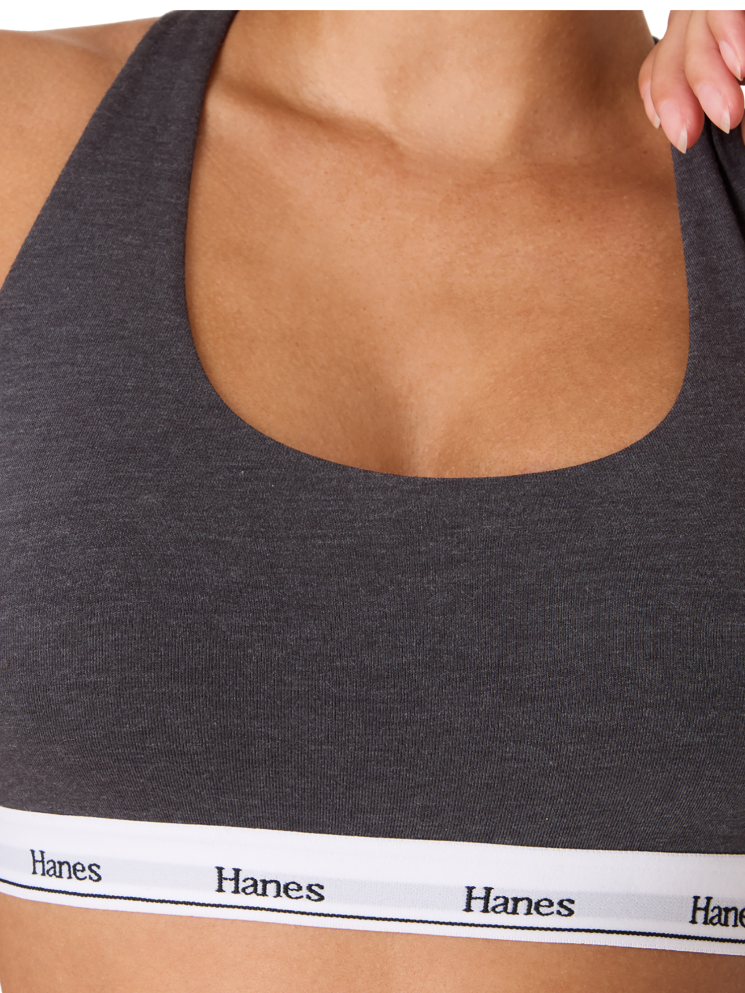Hanes Womens' Originals Stretch Racerback 2 Pack Bralette, Style MHO101