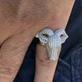 thumbnail image 2 of Mens Real Solid 925 Sterling Silver Goat Head Ring Blinged Out Hip Hop Jewelry Iced Micro Pave Size 11, 2 of 10