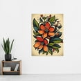 thumbnail image 2 of Red Jasmine Flower Old School USA Tattoo Ink Body Rockabilly Americana 50s Extra Large XL Wall Art Poster Print, 2 of 3