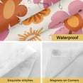 thumbnail image 4 of No Hook Shower Curtains with Snap-in Liner Set, Bohemia Floral Waterproof Hotel Style Bathroom Shower Curtain, Vintage Orange Pink Flowers Boho Style Beige Breathable Mesh Top Bath Curtains 48''x72'', 4 of 9