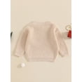 thumbnail image 6 of Toddler Kids Little Boy Girl Christmas Sweater 3 6 9 12 18 24 Months 2T 3T 4T 5T Letter Embroidery Long Sleeve Crew Neck Pullover Knit Tops for Winter Fall, 6 of 9