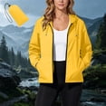 thumbnail image 2 of CFLVAEK Rain Jackets for Women Lightweight Waterproof Packable Raincoat with Hood Fall Outdoor Hiking Travel Rain Coat with Pockets Yellow L, 2 of 9